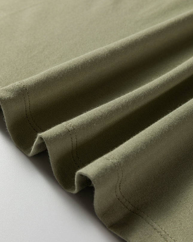 Laurel Green Solid Color Long Sleeve Fitted Top