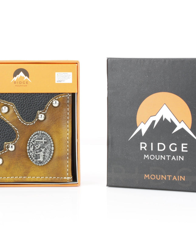 Bifold Wallet with Cowboy Cross and Horse Concho VL 865