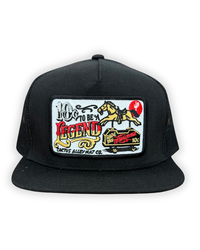 "10¢ Legend" - YOUTH CA 6006 Black/ Black Mesh, Snapback Cap