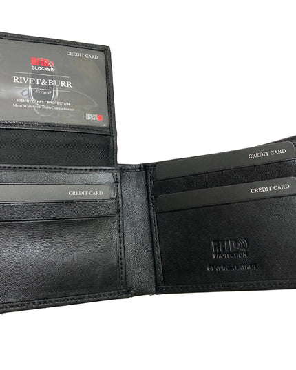 Contrast Stitch Bifold Wallet w/ Vanity Tray & Keychain