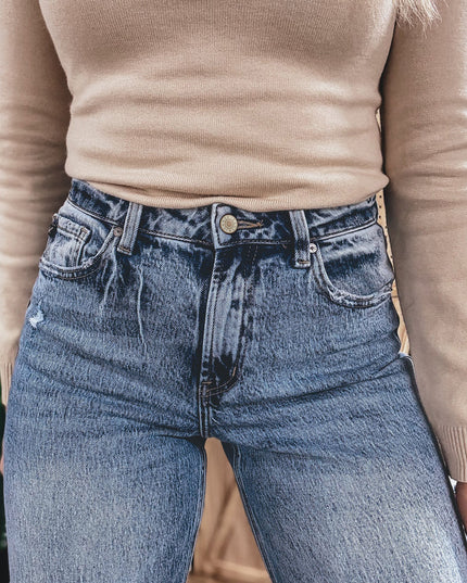 Ashleigh Blue Cuffed Straight Loose Jeans
