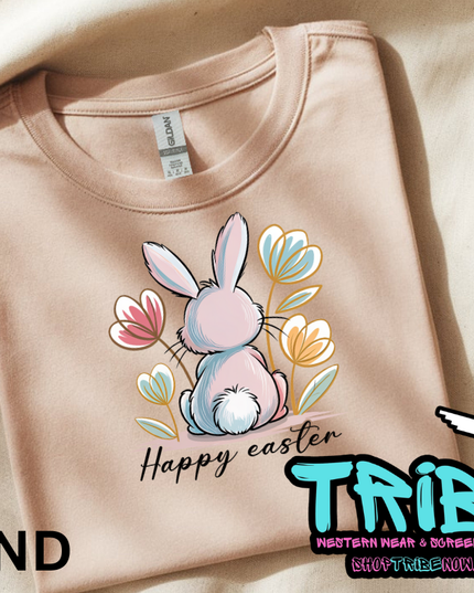 Easter - Happy Easter Bunny & Flowers
