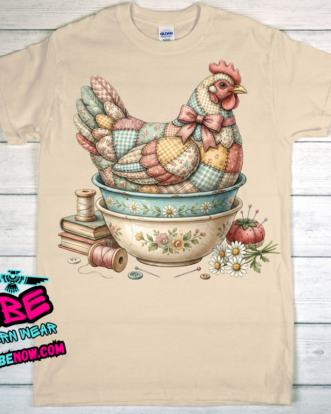 Patchwork Chicken in Bowl