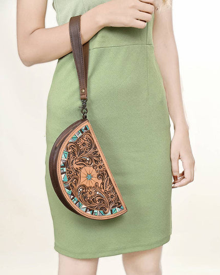 ADBG1433A Taco Hand Tooled Genuine Western Leather Women Bag