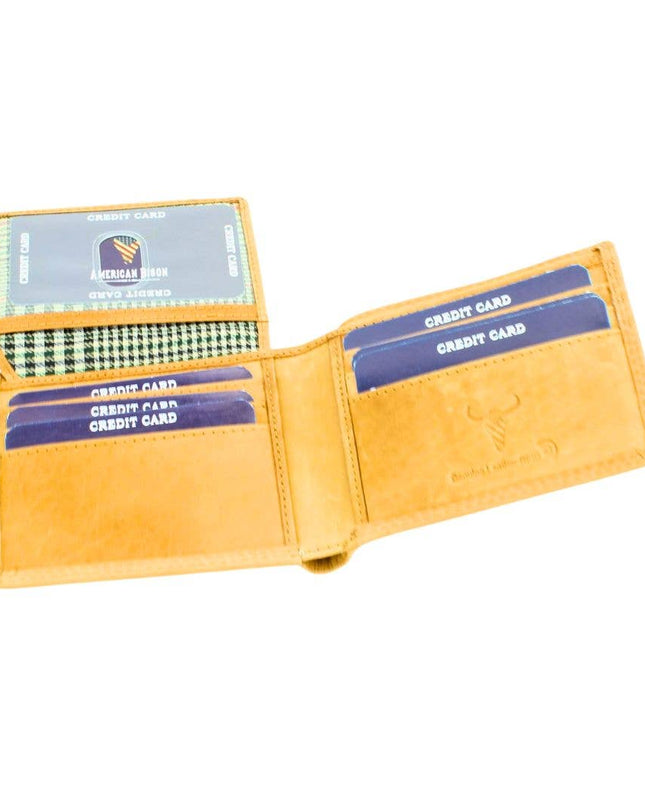 Oil Pull Up Embossed Steer Bifold Wallet ABB 006