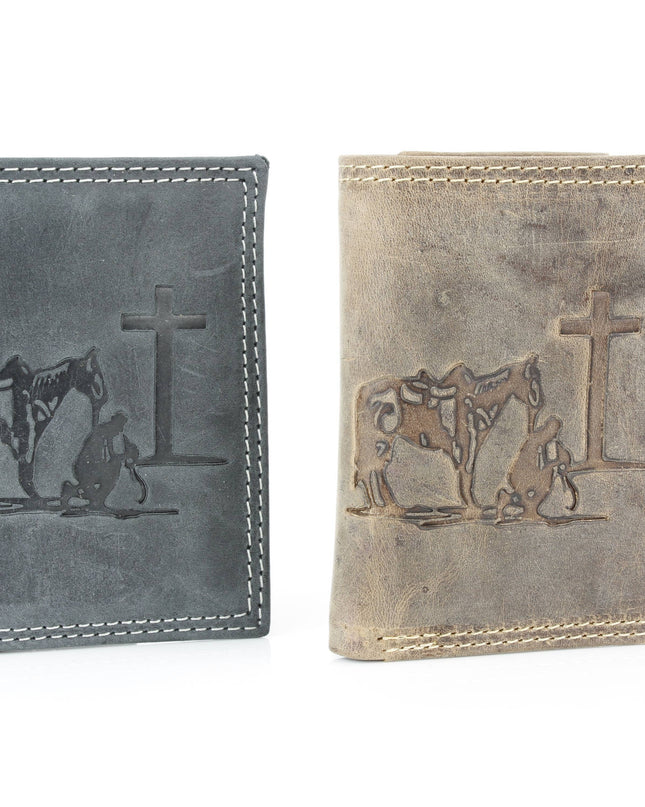 Men’s Tri-Fold Wallet with Cowboy Emboss ABMWVT 04