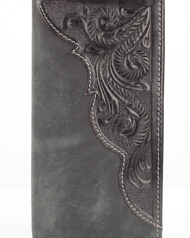 Oil Pull Up Tooled Leather Accent Rodeo Wallet ABW027