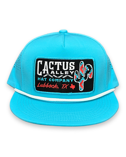 "New Mexico" - CA Turquoise Laser Holes/ White Rope, Snapback Cap (2025)