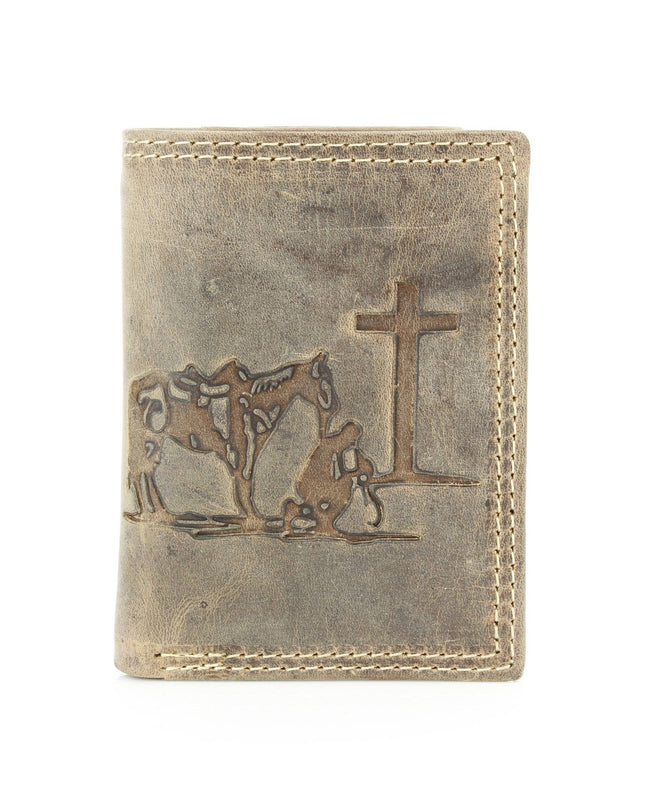 Men’s Tri-Fold Wallet with Cowboy Emboss ABMWVT 04