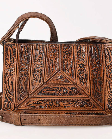 1609 Crossbody Hand Tooled Genuine Western Leather Women Bag