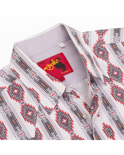 Men's Western Pearl Snap Aztec Print Shirt-MPS110S-1058