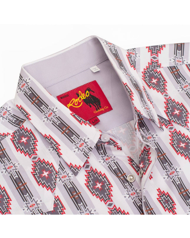 Men's Western Pearl Snap Aztec Print Shirt-MPS110S-1058