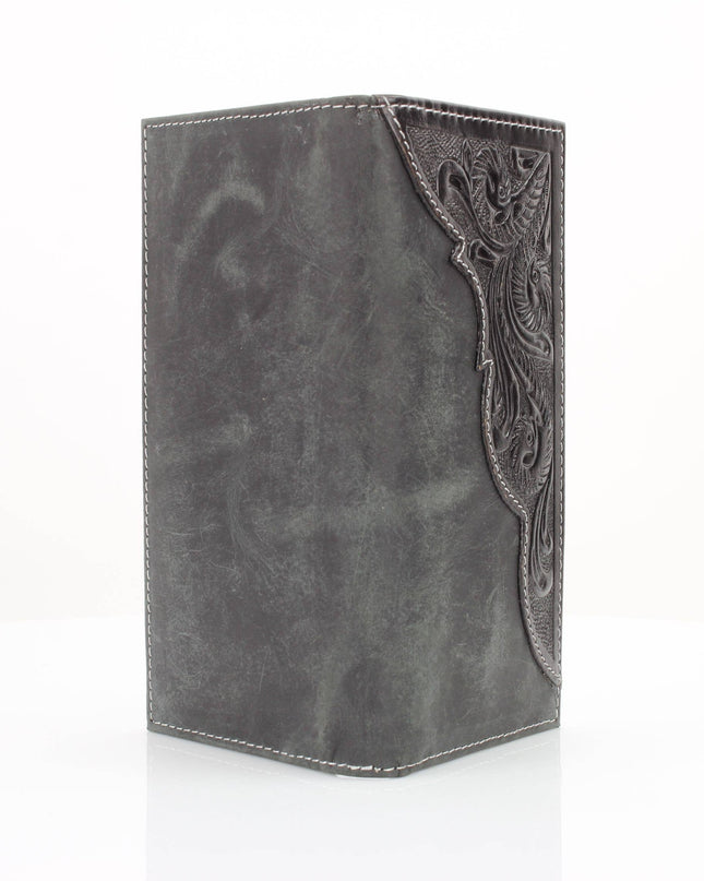 Oil Pull Up Tooled Leather Accent Rodeo Wallet ABW027