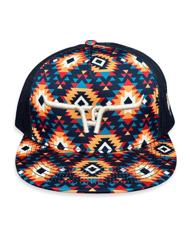 "CA Longhorn" Tan Puff - CA Sunburst Aztec, Snapback Cap (2024)