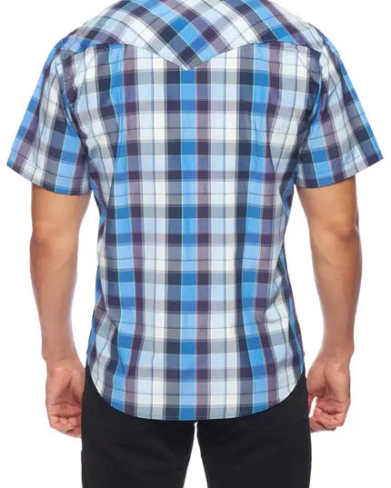 RODEO CLOTHING MEN'S PLAID SHORT SLEEVE SNAP Ps400s-Sept