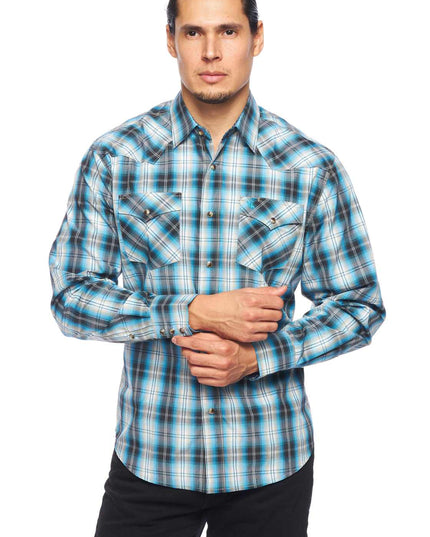 RODEO CLOTHING MEN'S PLAID LONG SLEEVE SNAP PS400l-Sept