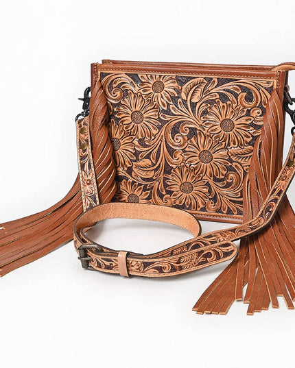 ADBG323 American Darling Hand Tooled Leather Messenger Bag