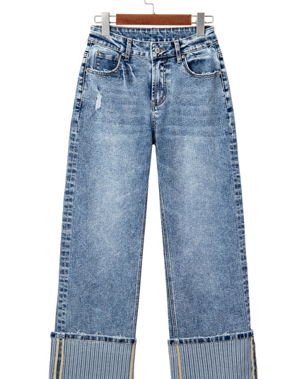 Ashleigh Blue Cuffed Straight Loose Jeans