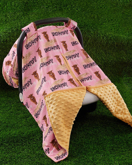 Howdy cowboy, highland cow printed car seat cover. ZYTG25153011 S