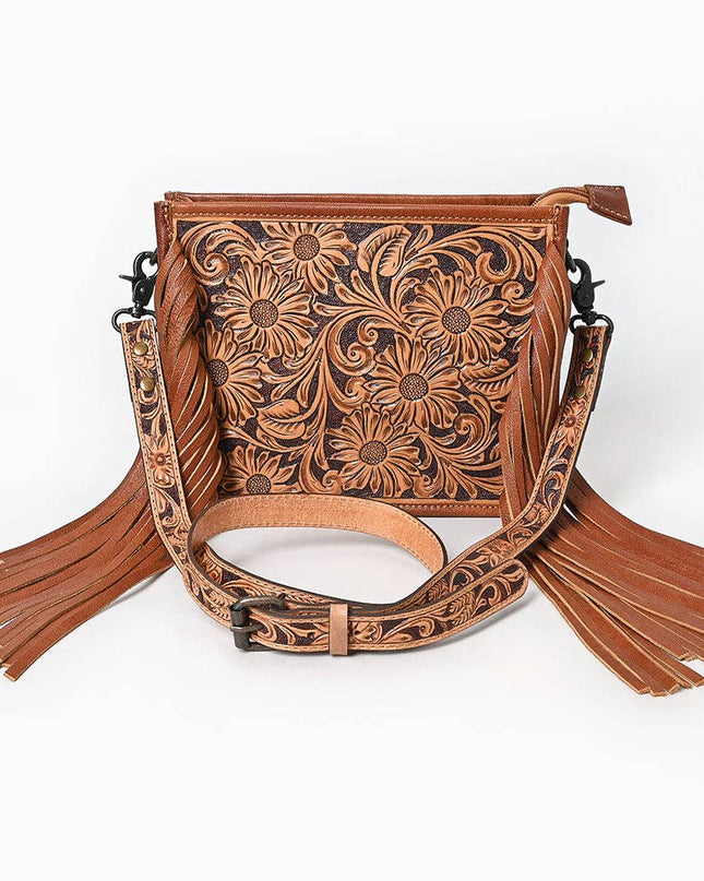 ADBG323 American Darling Hand Tooled Leather Messenger Bag
