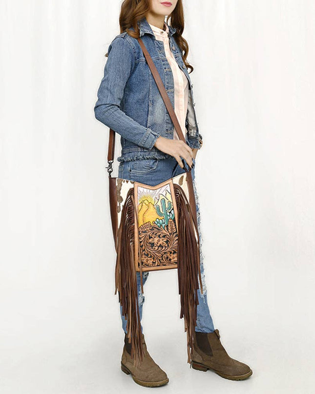 LC-ADBGZ690F Crossbody Genuine Western Leather Women Bag