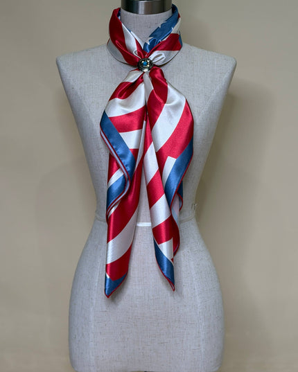 AVS-927 AMERICAN FLAG PRINT SILK WILD RAG 31X31