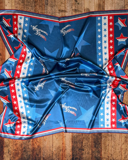 AVS-926 AMERICANA STARS PRINT SILK WILD RAG 36X36