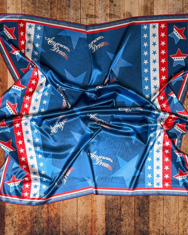 AVS-926 AMERICANA STARS PRINT SILK WILD RAG 36X36