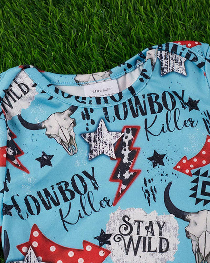 COWBOY KILLER"  PRINTED BABY GOWN. PJB25153007 S