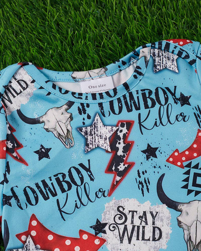 COWBOY KILLER"  PRINTED BABY GOWN. PJB25153007 S