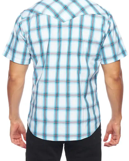 RODEO CLOTHING MEN'S PLAID SHORT SLEEVE SNAP Ps400s-Sept