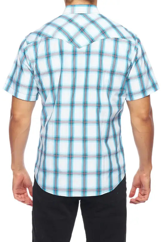 RODEO CLOTHING MEN'S PLAID SHORT SLEEVE SNAP Ps400s-Sept