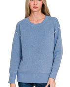 S / H DUSTY BLUE/CREAM-186080