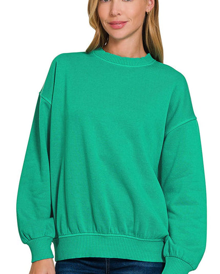 SI-27206 Pigment Dye Fleece Oversized Pullover Zenana