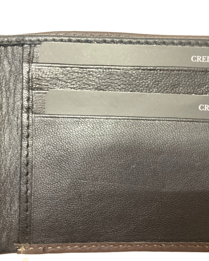 Contrast Stitch Bifold Wallet w/ Vanity Tray & Keychain