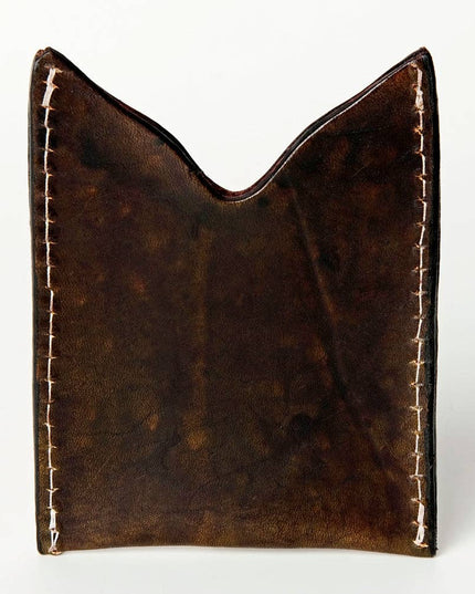 ADCCF108 Hand-Tooled Leather Card Holder - Sunflower & Western Floral Design