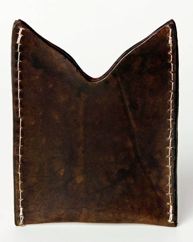 ADCCF108 Hand-Tooled Leather Card Holder - Sunflower & Western Floral Design