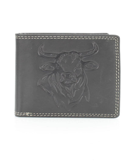 Oil Pull Up Embossed Steer Bifold Wallet ABB 006