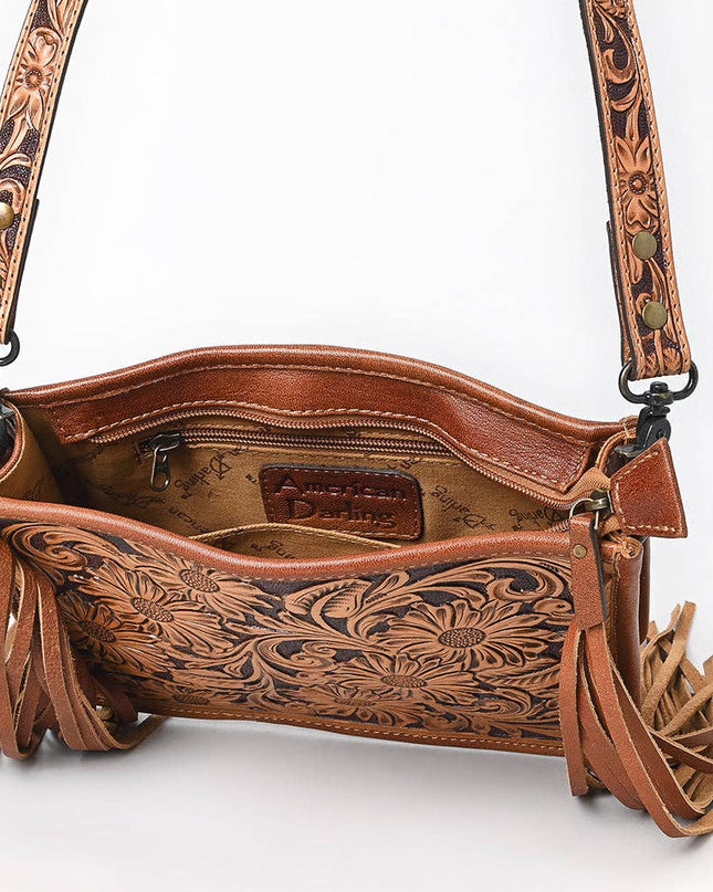 ADBG323 American Darling Hand Tooled Leather Messenger Bag