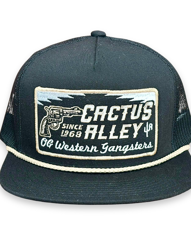 "OG Gangster" - CA 6006 Black/ Black Mesh/ Gold Rope, Snapback Cap (2025)