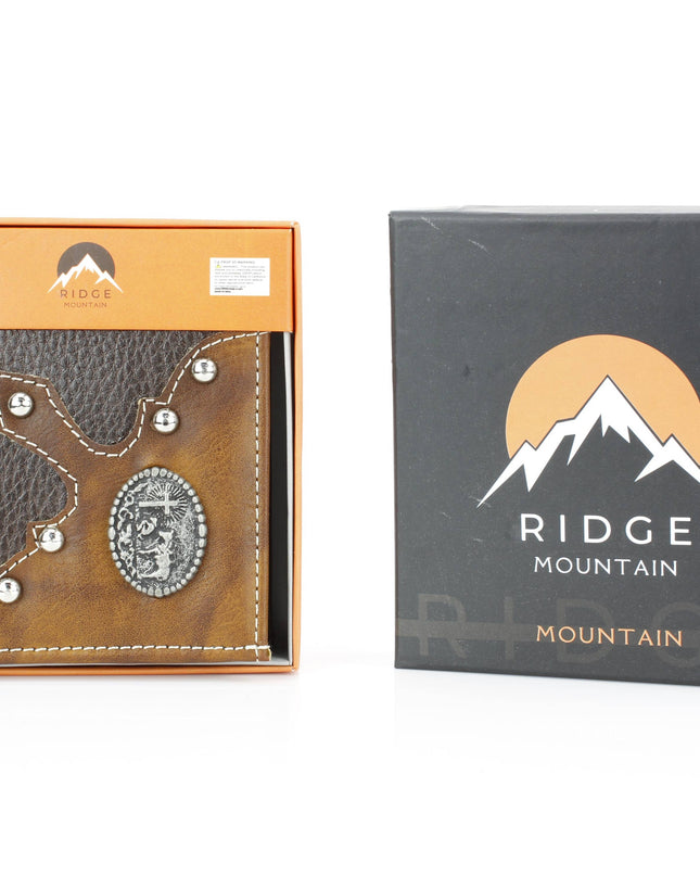 Bifold Wallet with Cowboy Cross and Horse Concho VL 865