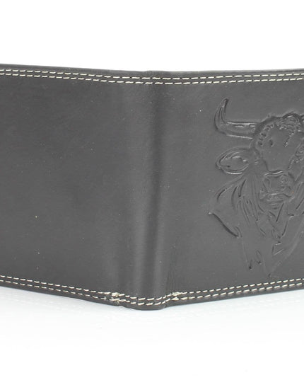 Oil Pull Up Embossed Steer Bifold Wallet ABB 006