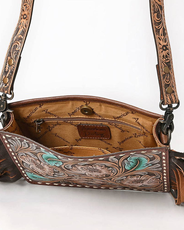 ADBG323 American Darling Hand Tooled Leather Messenger Bag