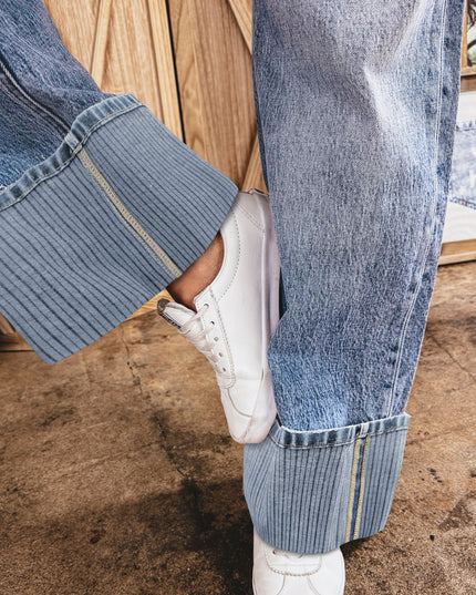 Ashleigh Blue Cuffed Straight Loose Jeans