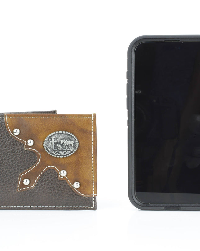 Bifold Wallet with Cowboy Cross and Horse Concho VL 865