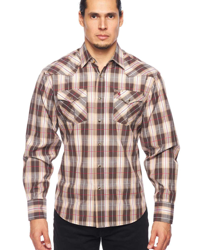 RODEO CLOTHING MEN'S PLAID LONG SLEEVE SNAP PS400l-Sept