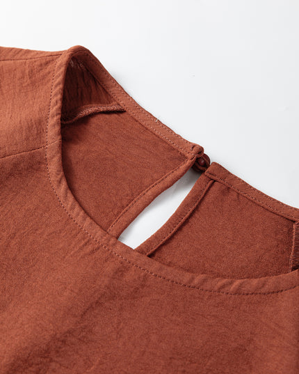 Clay Leopard Detail Loose Bracelet Sleeve Top