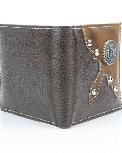 Bifold Wallet with Cowboy Cross and Horse Concho VL 865