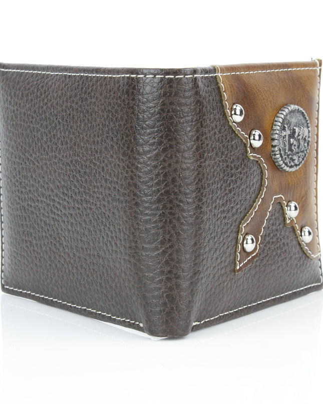 Bifold Wallet with Cowboy Cross and Horse Concho VL 865