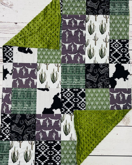 Baby Olive Cows Cactus Blanket
